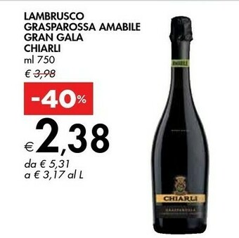 Bennet Chiarli Lambrusco Grasparossa Amabile Gran Gala offerta