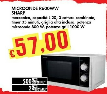 Bennet Sharp Microonde R600WW offerta