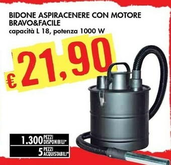 Bennet Bravo & Facile Bidone Aspiracenere Con Motore offerta