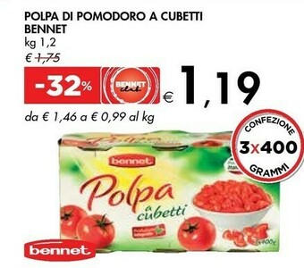 Bennet Polpa Di Pomodoro A Cubetti