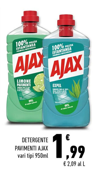 Conad DETERGENTE PAVIMENTI AJAX vari tipi 950ml offerta