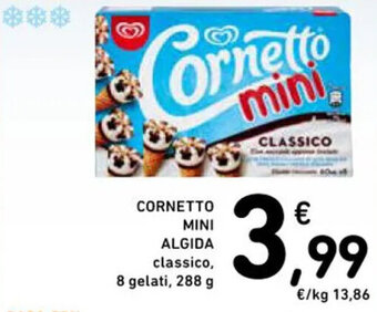 Spazio Conad CORNETTO MINI ALGIDA classico, 8 gelati, 288 g offerta