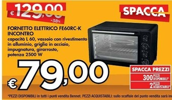 Bennet Incontro Fornetto Elettrico Fe60rc-k offerta