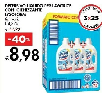 Bennet Lysoform Detersivo Liquido Per Lavatrice Con Igienizzante offerta