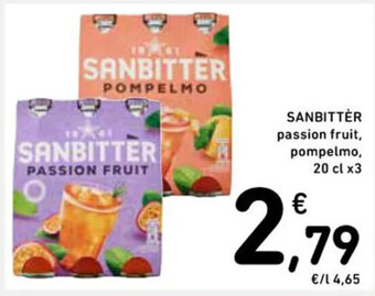 Spazio Conad SANBITTER passion fruit, pompelmo, 20 cl x3 offerta