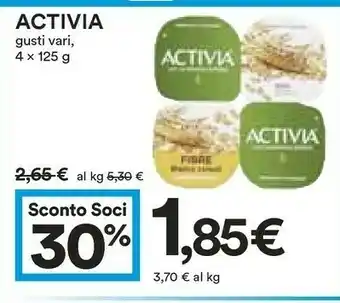 Coop Danone Activia Mirtillo offerta