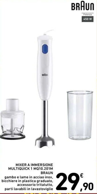 Spazio Conad MIXER A IMMERSIONE MULTIQUICK 1 MQ10.201M BRAUN offerta