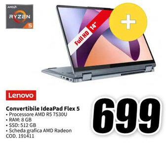 MediaWorld Lenovo Convertibile IdeaPad Flex 5 offerta