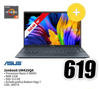 MediaWorld ASUS Zenbook UM425QA offerta