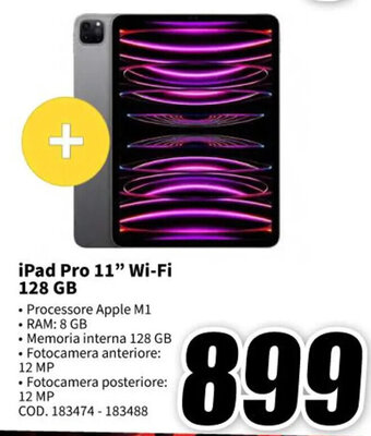 MediaWorld iPad Pro 11" Wi-Fi 128 GB offerta