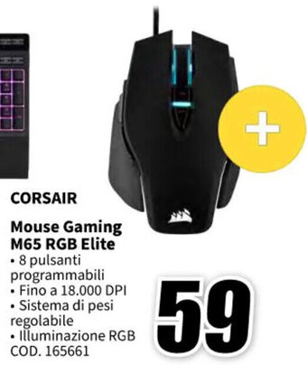 MediaWorld CORSAIR Mouse Gaming M65 RGB Elite offerta