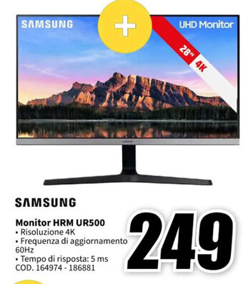 MediaWorld SAMSUNG Monitor HRM UR500 offerta