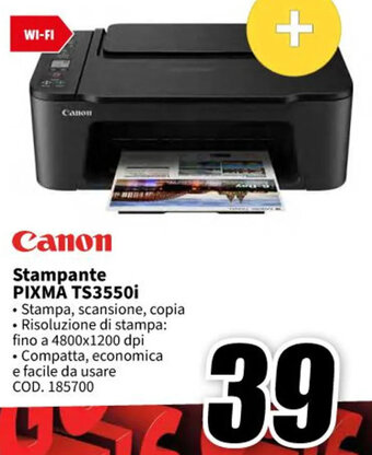 MediaWorld Canon Stampante PIXMA TS3550i offerta