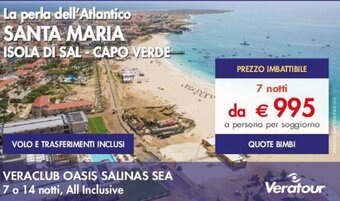 Esselunga VERACLUB OASIS SALINAS SEA 7 notti, All Inclusive offerta