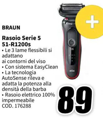 MediaWorld BRAUN Rasoio Serie 5 51-R1200S offerta