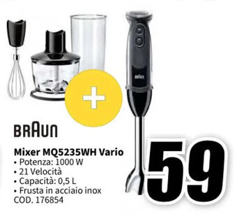 MediaWorld BRAUN Mixer MQ5235WH Vario offerta