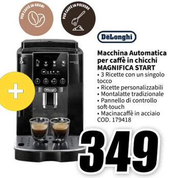 MediaWorld DeLonghi Macchina Automatica per caffè in chicchi MAGNIFICA START offerta