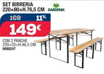 Bricofer SET BIRRERIA 220x80xH.76,5 CM GARDENIA offerta