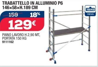 TRABATTELLO IN ALLUMINIO P6 146x58xH.189 CM