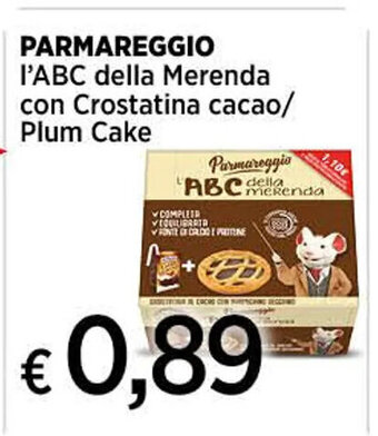Ipercoop PARMAREGGIO I'ABC della Merenda con Crostatina cacao/ Plum Cake offerta