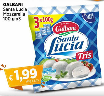 Ipercoop GALBANI Santa Lucia Mozzarella 100 g x3 offerta