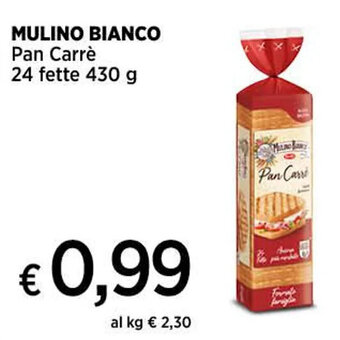 Ipercoop MULINO BIANCO Pan Carrè 24 fette 430 g offerta