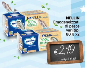 Ipercoop MELLIN Omogeneizzati di pesce vari tipi 80 g x2 offerta
