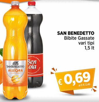 Ipercoop SAN BENEDETTO Bibite Gassate vari tipi 1,5 lt. offerta