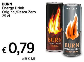 Ipercoop BURN Energy Drink Original/Pesca Zero 25 cl offerta