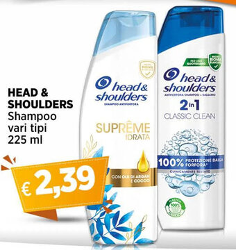 Ipercoop HEAD & SHOULDERS Shampoo vari tipi 225 ml offerta