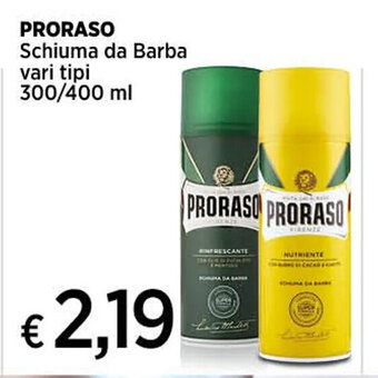 Ipercoop PRORASO Schiuma da Barba vari tipi 300/400 ml offerta