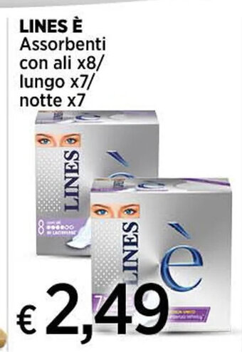 Ipercoop LINES È Assorbenti con ali x8/ lungo x7/ notte x7 offerta