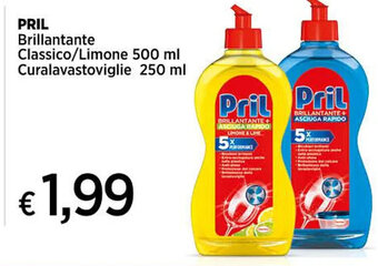 Ipercoop PRIL Brillantante Classico/Limone 500 ml Curalavastoviglie 250 ml offerta