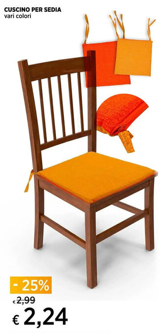 Ipercoop CUSCINO PER SEDIA vari colori offerta