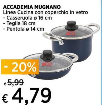 ACCADEMIA MUGNANO Linea Cucina con coperchio in vetro Casseruola ø 16 cm