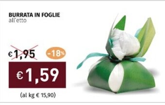 Prezzemolo e Vitale BURRATA IN FOGLIE all'etto offerta
