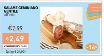 Prezzemolo e Vitale SALAME GEMINIANO GENTILE all'etto offerta