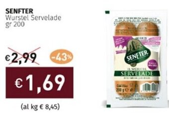 Prezzemolo e Vitale SENFTER Wurstel Servelade gr 200 offerta