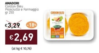 Prezzemolo e Vitale AMADORI Cordon Bleu Prosciutto e Formaggio gr 250 offerta