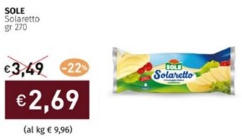 Prezzemolo e Vitale SOLE Solaretto gr 270 offerta