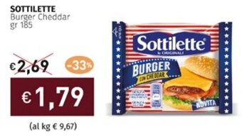 Prezzemolo e Vitale SOTTILETTE Burger Cheddar gr 185 offerta