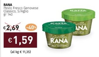 Prezzemolo e Vitale RANA Pesto Fresco Genovese Classico, S/Aglio gr 140 offerta