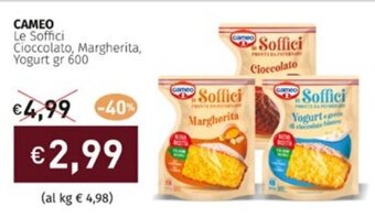 Prezzemolo e Vitale CAMEO Le Soffici Cioccolato, Margherita, Yogurt gr 600 offerta