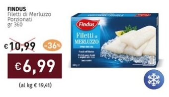 Prezzemolo e Vitale FINDUS Filetti di Merluzzo Porzionati gr 360 offerta