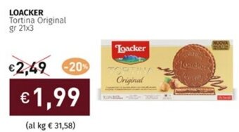 Prezzemolo e Vitale LOACKER Tortina Original gr 21x3 offerta