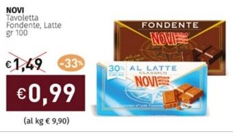 Prezzemolo e Vitale NOVI Tavoletta Fondente, Latte gr 100 offerta