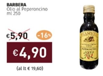 Prezzemolo e Vitale BARBERA Olio al Peperoncino ml 250 offerta