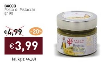 Prezzemolo e Vitale BACCO Pesto di Pistacchi gr 90 offerta