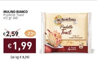 Prezzemolo e Vitale MULINO BIANCO Piadelle Toast x12 gr 240 offerta