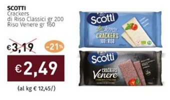 Prezzemolo e Vitale SCOTTI Crackers di Riso Classici gr 200 Riso Venere gr 160 offerta